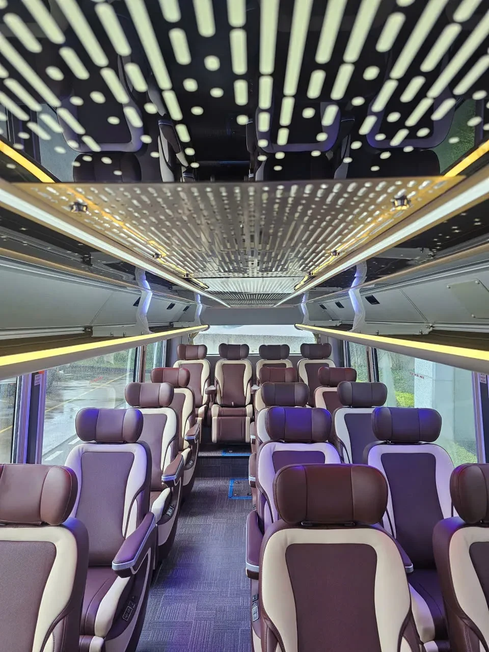 Interior of a premium group vehicle in the 22-seat category